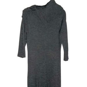 Gray Long Sleeve Maxi Dress